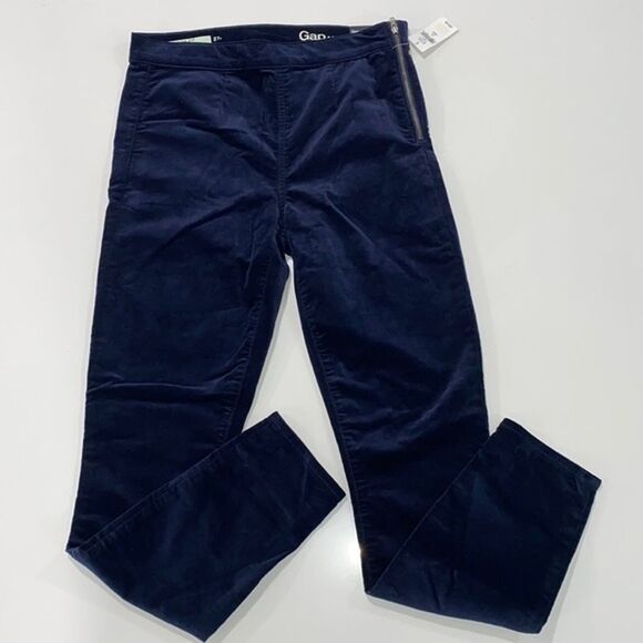 Gap 1969 Side Zip Velvet‎ Legging Pants Blue Size 27r - Picture 1 of 9